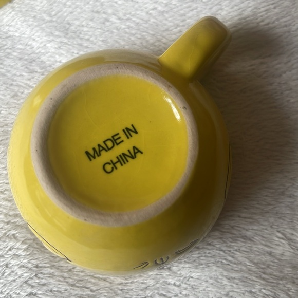 Espresso Cup and Saucer Yellow and Tan 2.67 ounces - Picture 8 of 10